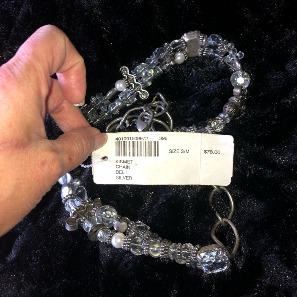Chico’s Kismet Chain Belt Silver, S/M, NWT